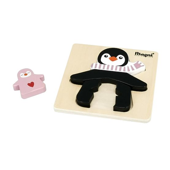 Wooden Puzzle Penguin with Children