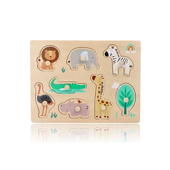 Wooden Puzzle with Handles Safari