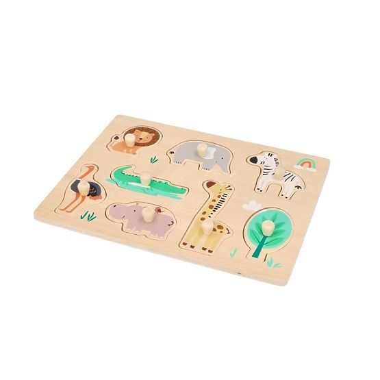 Wooden Puzzle with Handles Safari