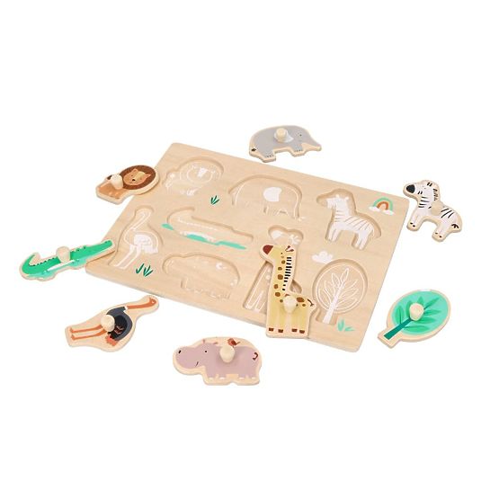 Wooden Puzzle with Handles Safari