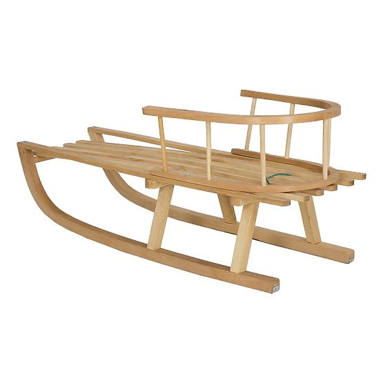Wooden sled with backrest