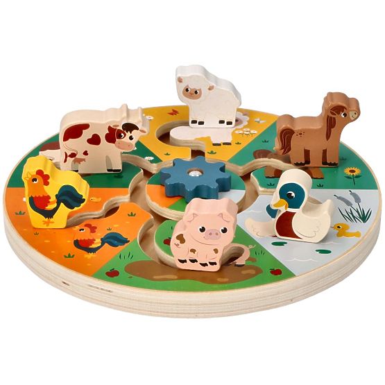 Wooden Sliding Game - Farm Animals