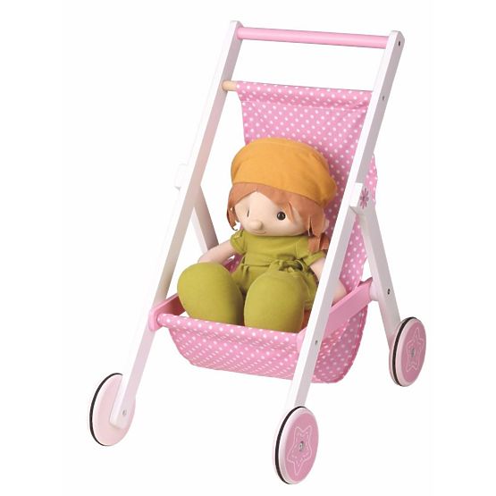 Wooden sports stroller for dolls