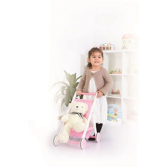Wooden sports stroller for dolls