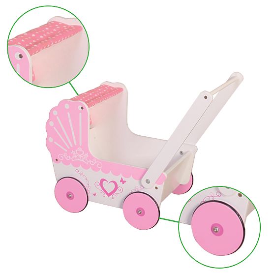 Wooden stroller for dolls Sweetheart