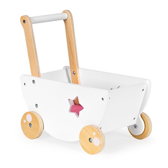 Wooden stroller for dolls + walker 2 in 1