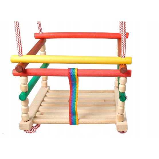 Wooden swing with cushion - colored