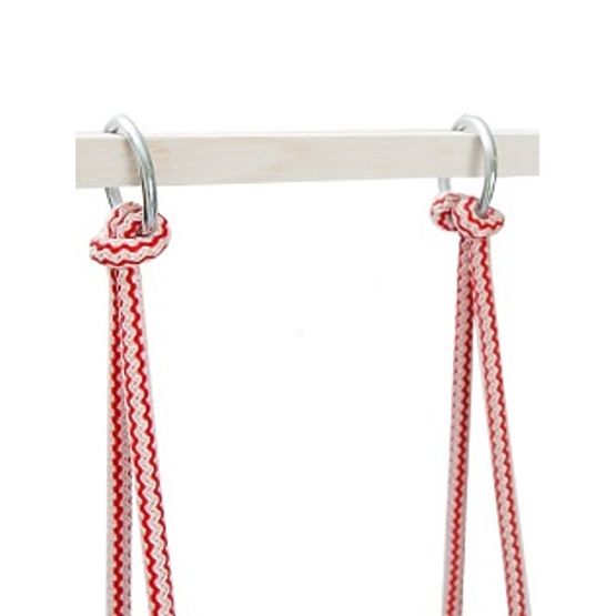 Wooden swing with cushion - natural