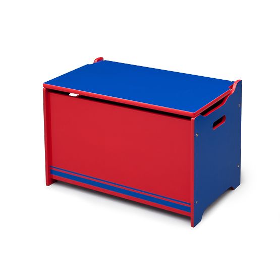 Wooden Toy Chest - Blue and Red