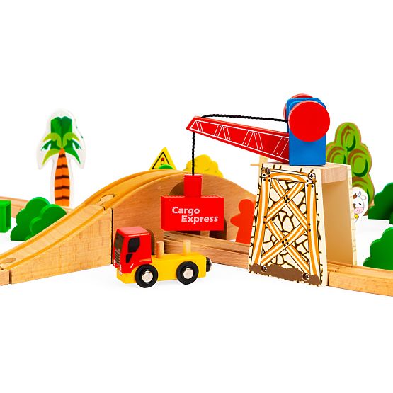Wooden Train 74 Pieces ECOTOYS