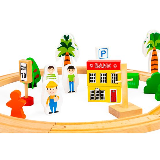 Wooden Train 74 Pieces ECOTOYS