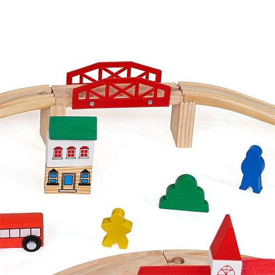 Wooden train track - 100 elements