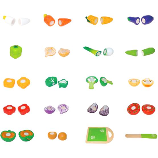 Wooden Vegetables for Cutting for Children 20 Pieces ECOTOYS
