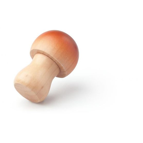 Wooden vegetables in a crate