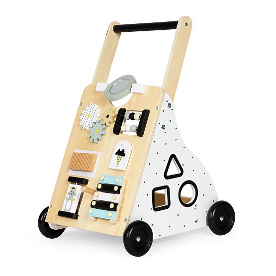Wooden Walker Push Button Educational Cart for Children ECOTOYS