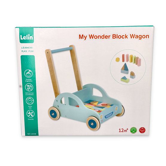 Wooden Walker with Blocks Car
