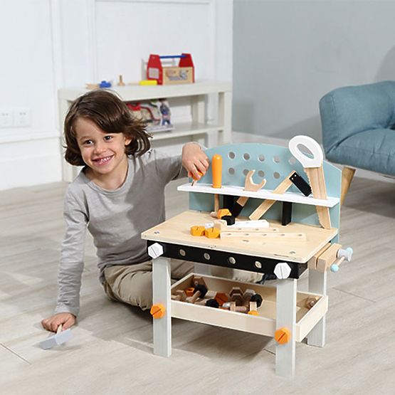 Wooden Workshop for Children, Workbench with Tools, 38 Elements ECOTOYS