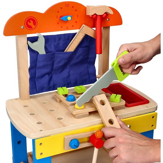 Wooden workshop with lots of tools