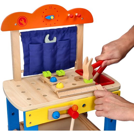 Wooden workshop with lots of tools