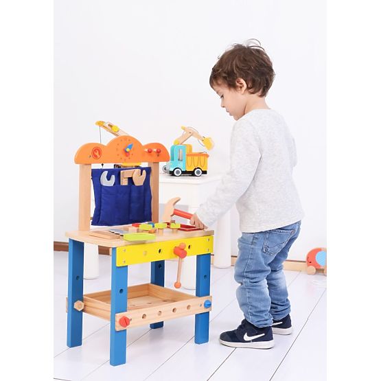 Wooden workshop with lots of tools