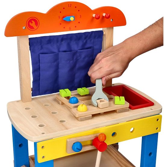 Wooden workshop with lots of tools