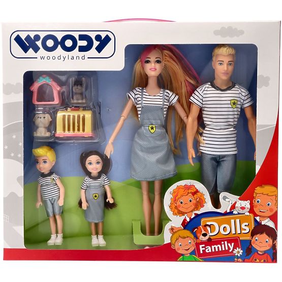 Woodyland Modern Family Doll Set with Animals