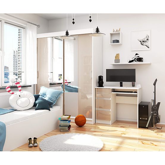 WRITING DESK A-6 CLP CAPPUCCINO LEFT-SIDED