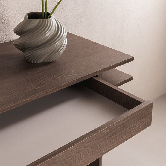 Writing Desk/Console with Drawer Kanso, Baltic Storm Oak