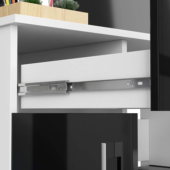 WRITING DESK JAY PK WHITE / BLACK GLOSS