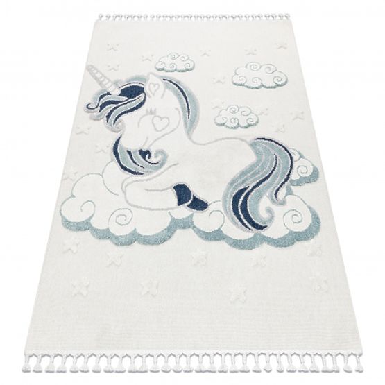 YOYO GD49 Carpet White / Gray - Unicorn for Children, Structural, Sensory Fringes