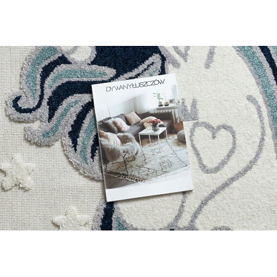 YOYO GD49 Carpet White / Gray - Unicorn for Children, Structural, Sensory Fringes