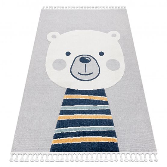 YOYO GD50 Carpet Gray/White - Teddy Bear for Children, Textured, Sensory Fringes