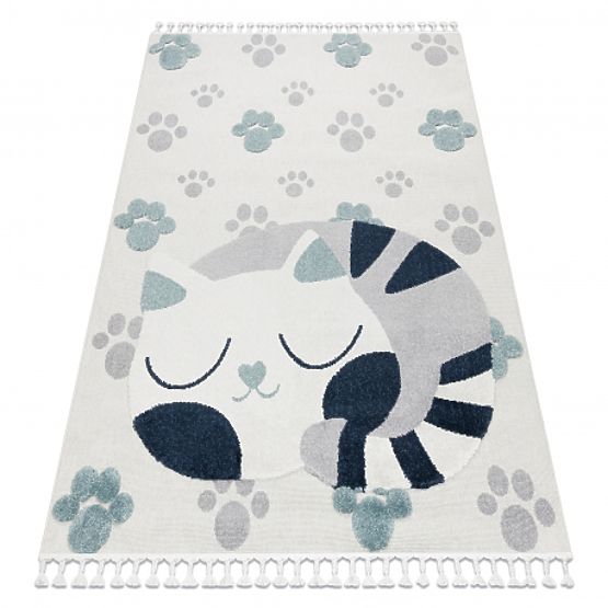 YOYO GD59 Carpet White / Gray - Kitten for Children, Structural, Sensory Fringes