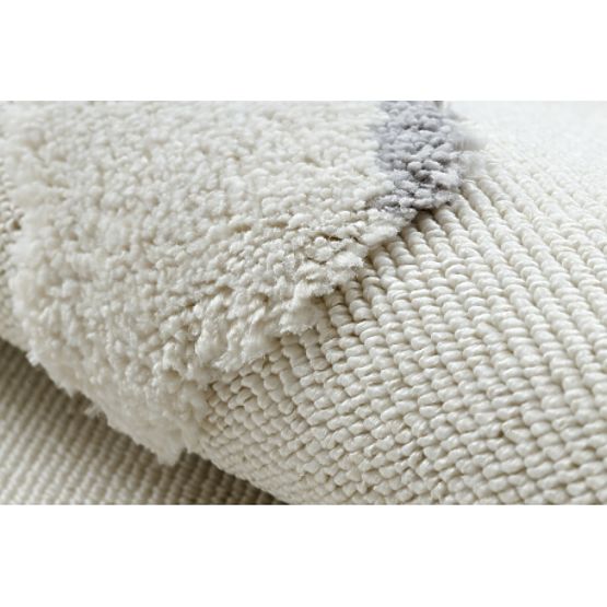 YOYO GD62 White/Grey Carpet - Clouds for Children, Textured, Sensory Fringe