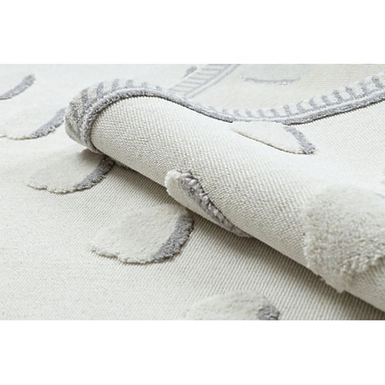 YOYO GD62 White/Grey Carpet - Clouds for Children, Textured, Sensory Fringe