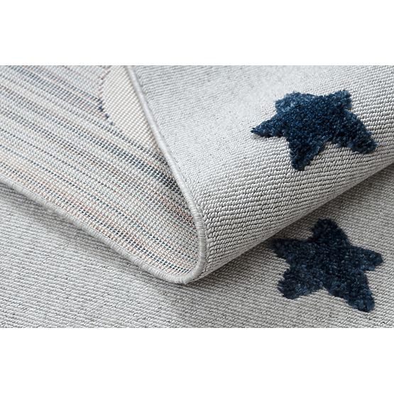 YOYO GD75 Carpet Gray/White - Stars, Circles for Children, Textured, Sensory Fringes