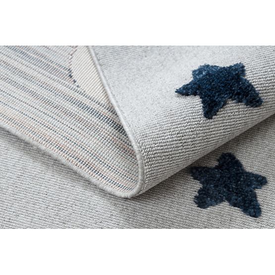 YOYO GD75 Carpet Gray/White - Stars, Circles for Children, Textured, Sensory Fringes