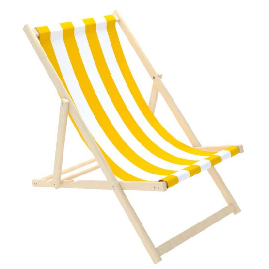 Beach chair Stripes - yellow-white