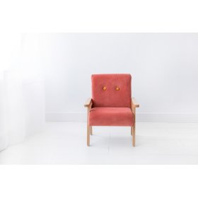 Retro children's armchair Velvet - coral
