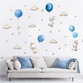 Wall stickers - Rabbit with balloons