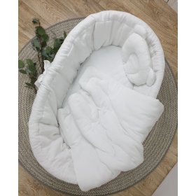 Bedding set for a wicker crib - white, TOLO