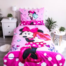 Children's bedding 140 x 200 cm + 70 x 90 cm Minnie hearts, Sweet Home, Minnie Mouse