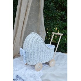 Wicker pram for dolls - white, Ourbaby®