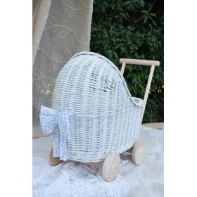 Wicker pram for dolls - white, Ourbaby®