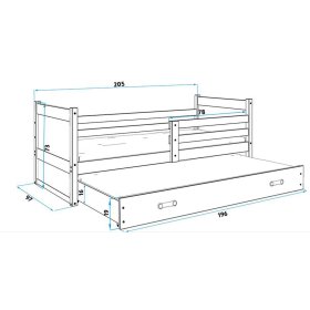 Children bed with bed Rocky - natural-white