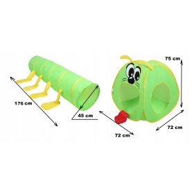 2-in-1 Caterpillar Children's Play Tent + Tunnel