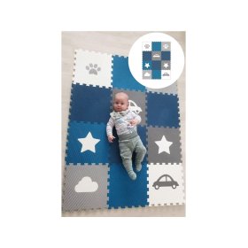 Foam play mat 12 pcs - Cloud, car, shoe, stars, VYLEN