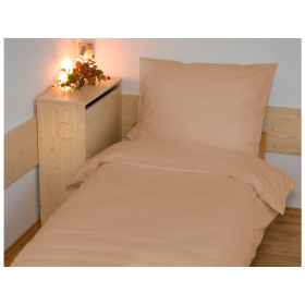 Plain cotton bedding 140x200 cm - Beige, Brotex