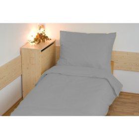 Plain cotton bedding 140x200 cm - Light grey