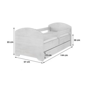 Baby bed with a barrier - Winnie the Pooh and a tiger - Norwegian pine decor, BabyBoo, Winnie the Pooh